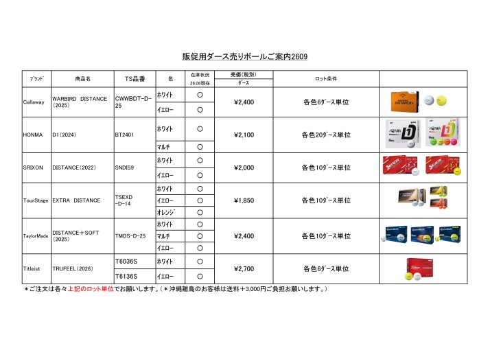 (販促に最適!)ダース売りボールご案内