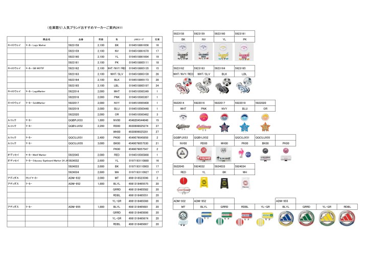 （在庫限り）人気ブランドおすすめマーカーご案内2411